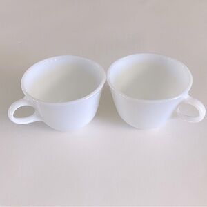 CORNING White Teacups Set of Two